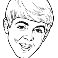 Desenho de Rosto de Paul McCartney para colorir