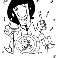 Desenho de Ringo Star caricatura para colorir