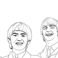 Desenho de The Beatles sorrindo para colorir