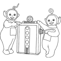 Desenho de Laa Laa e Po do Teletubbies para colorir