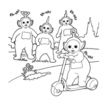 Desenho de Teletubbies amigos para colorir