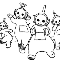 Desenho de Teletubbies brincando para colorir