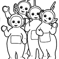 Desenho de Teletubbies dando tchau para colorir