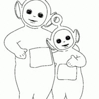 Desenho de Tinky Winky e Po do Teletubbies para colorir