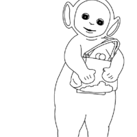 Desenho de Tinky Winky segurando bolsa para colorir