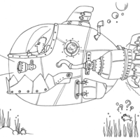 Desenho de Interior do submarino para colorir