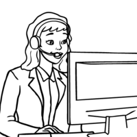 Desenho de Secretária de telemarketing para colorir