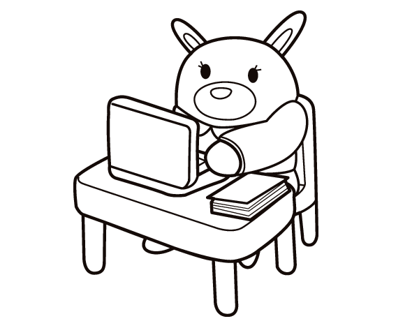 Ursinho secretario no computador