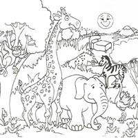 Desenho de Animais do safari africano para colorir