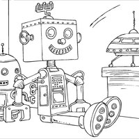 Desenho de Amigos robôs para colorir