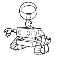 Desenho de Robô com cabeça redonda para colorir