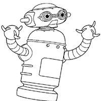 Desenho de Robô com mãos de garras para colorir