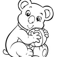 Desenho de Urso koala Pompom para colorir