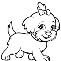 Desenho de Cachorra amiga da Polly Pocket para colorir
