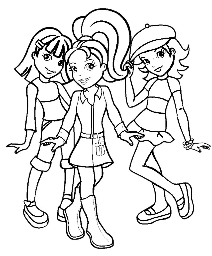 Desenho de Abraço de amigas para colorir - Tudodesenhos