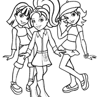 Desenho de Polly Pocket e amigas para colorir