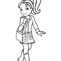 Desenho de Polly Pocket no shopping para colorir