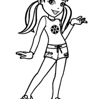 Desenho de Polly Pocket se divertindo para colorir