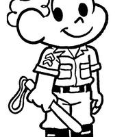 Desenho de Franjinha policial para colorir