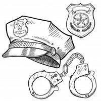 Desenho de Acessórios de policial para colorir