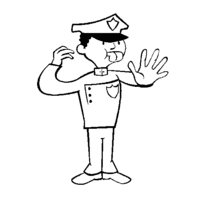 Desenho de Policial de trânsito para colorir