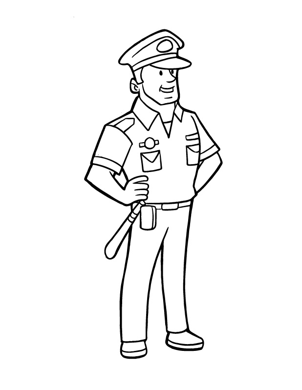Policial com cacetete