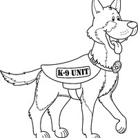 Desenho de Cachorro policial para colorir