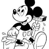Desenho de Mickey pintor de paredes para colorir
