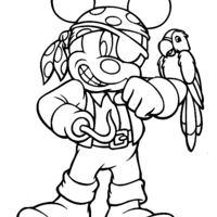 Desenho de Mickey pirata para colorir