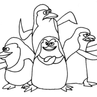 Desenho de Personagens de Pinguins de Madagascar para colorir