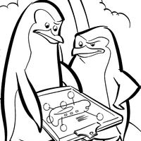 Desenho de Pinguins de Madagascar escrevendo na prancheta para colorir