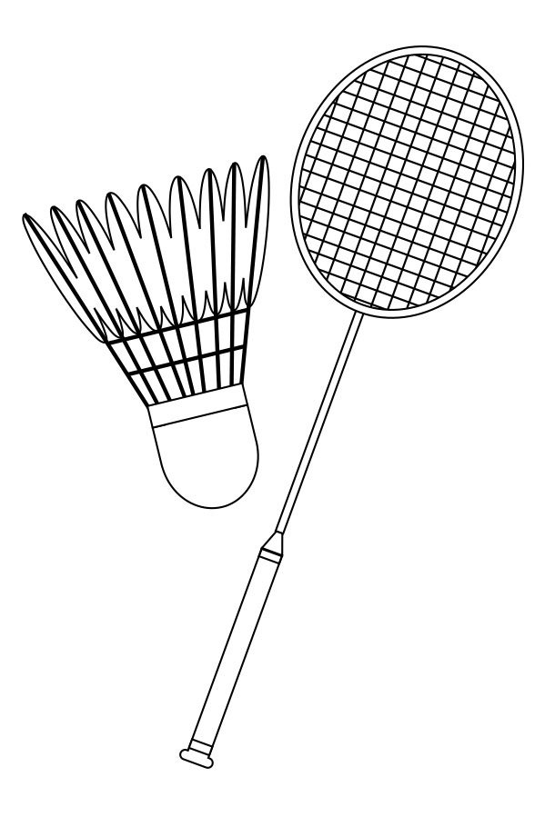 Peteca e raqueta de badminton