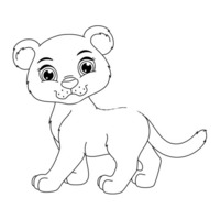 Desenho de Pantera bebê para colorir