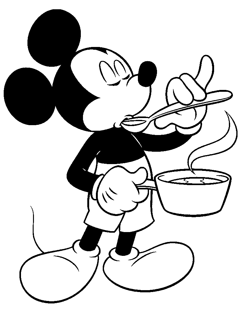 Mickey tomando sopa