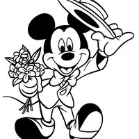 Desenho de Mickey romântico para colorir