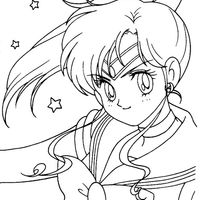 Desenho de Menina do mangá japonês para colorir