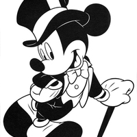Desenho de Mickey dançando sapateado para colorir