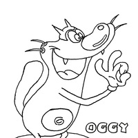 Desenho de Gato Oggy para colorir