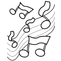 Desenho de Escala musical para colorir