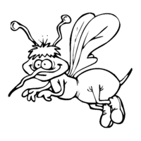 Desenho de Mosquito da dengue infantil para colorir