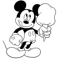 Desenho de Mickey tomando sorvete para colorir