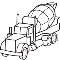 Desenho de Caminhão betoneira para colorir
