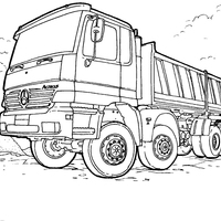 Desenho de Caminhão de transporte de pedras para colorir