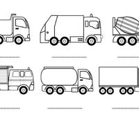 Desenho de Vários tipos de caminhões para colorir