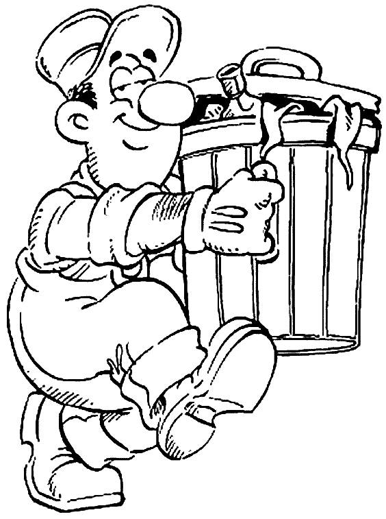 Lixeiro carregando latao