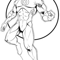 Desenho de Lanterna Verde Marvel para colorir