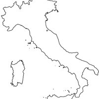 Desenho de Bandeira e mapa italiano para colorir