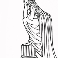 Desenho de Estátua romana para colorir