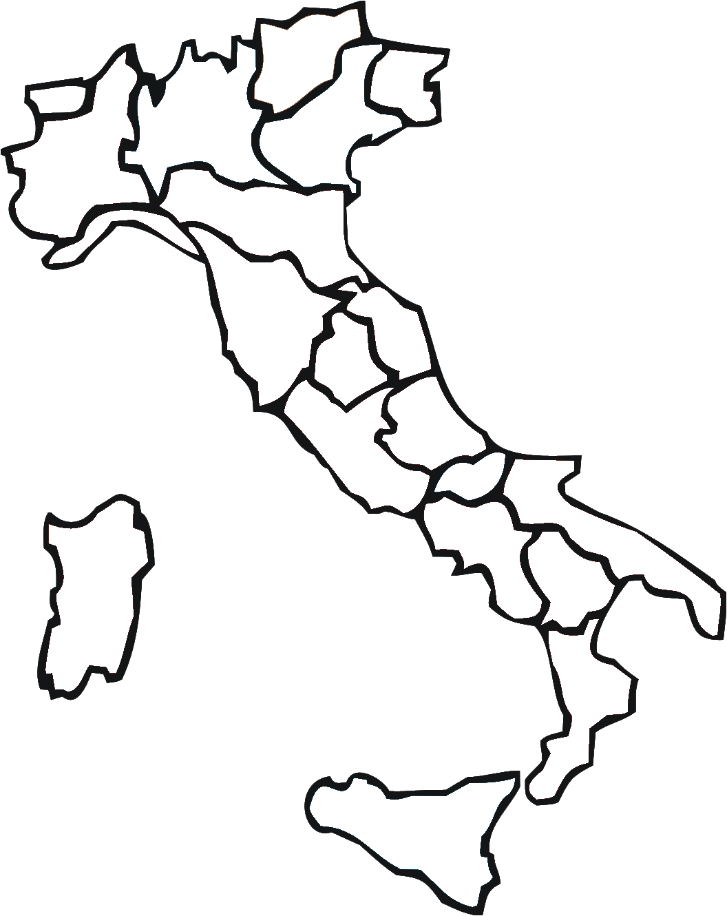 Mapa das regioes italianas