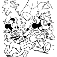 Desenho de Minnie e Pluto para colorir